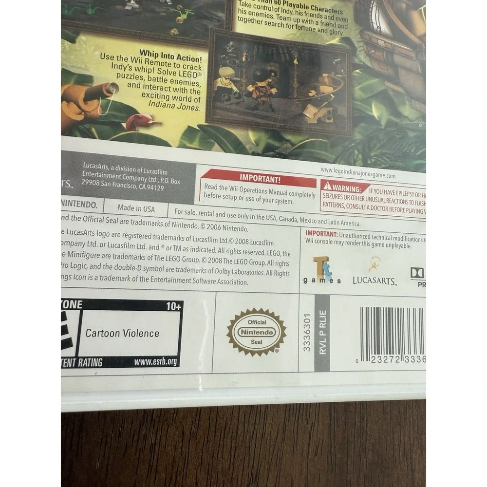 Wii LEGO Indiana Jones The Original Adventures‎ With Instruction Manual